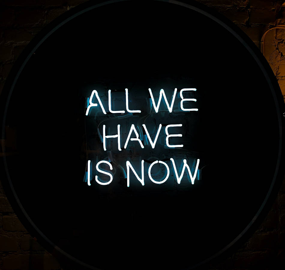 Neon typography on dark background