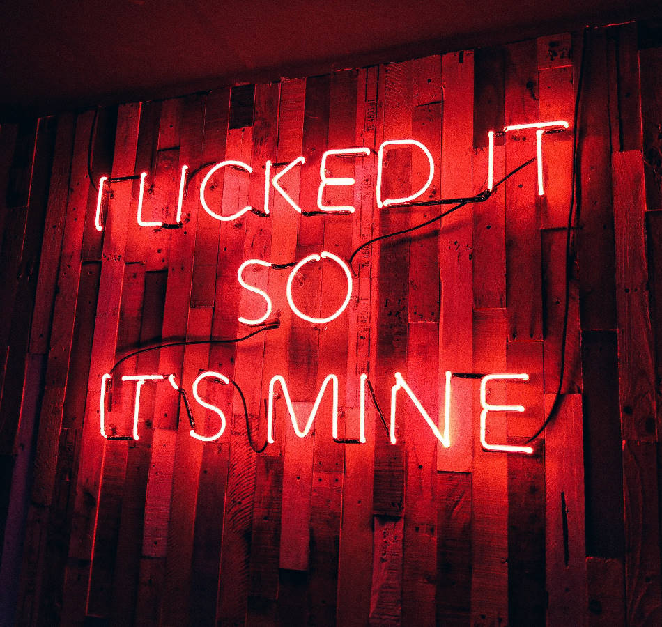 Red neon typography