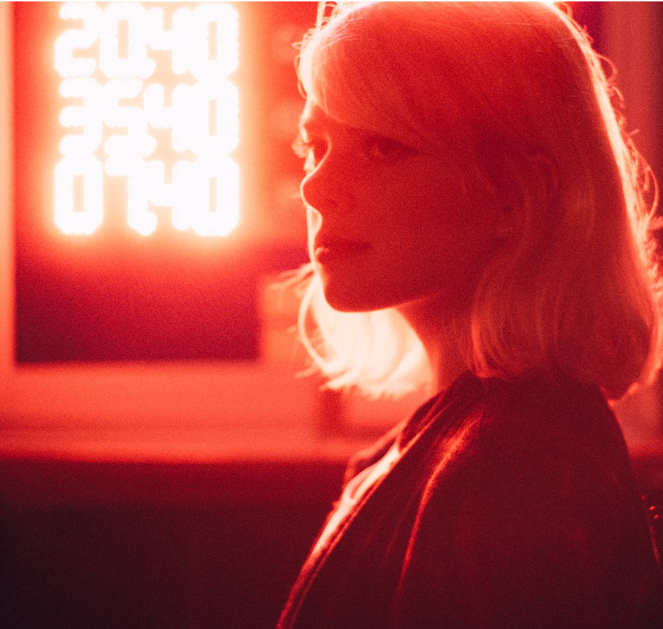 Portrait in red neon light